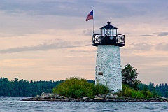 Flashing Light of Ladies Delight Lighthouse on Lake Cobbosseecon